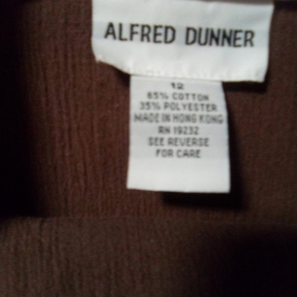 ALFRED Dunner ladies brown short sleeve 2 piece pant set. size 12 - Picture 11 of 14